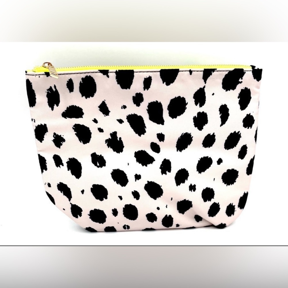 Pink and Black Cosmetic Bag with Dalmatian Print